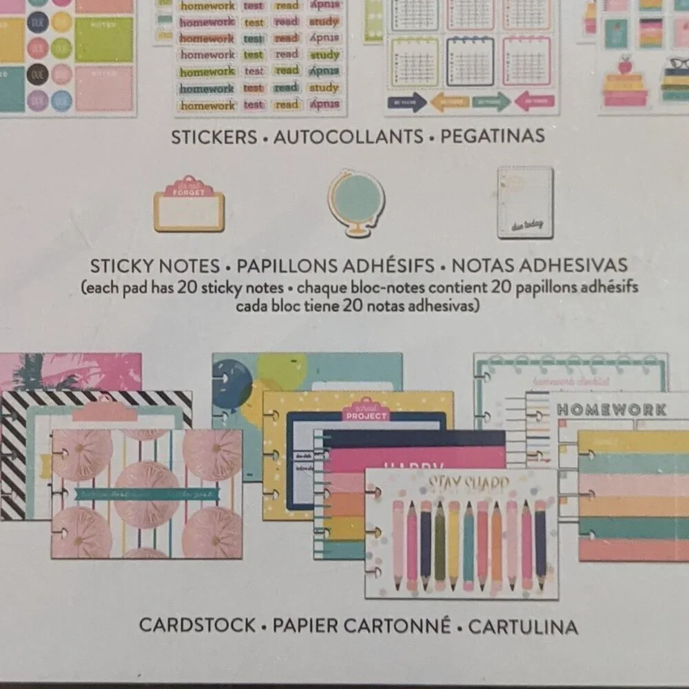 NWT 423pc Happy Planner 'Need Vacay' Multi Pack Stickers Sticky Note Accessories